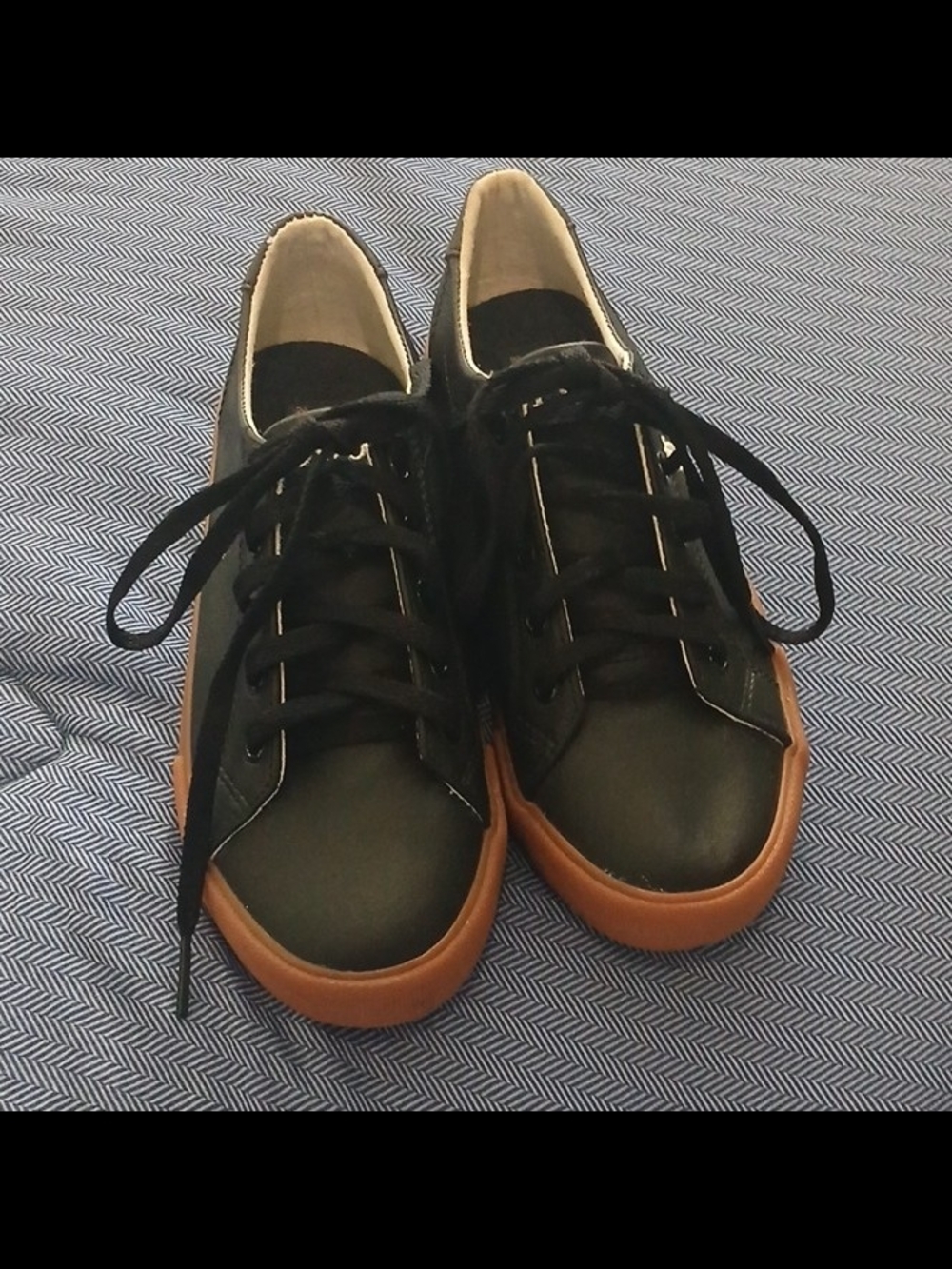 Ralph Lauren Black Sneakers  Brown Gum Sole Youth 1